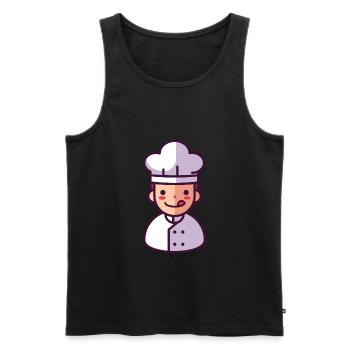 cook - Men's Premium Organic Tank Top - black - Front - Michal (187cm)