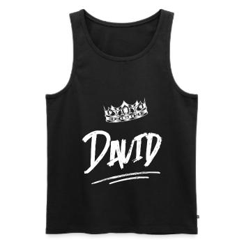 David - Männer Premium Bio Tank Top - Schwarz - Vorne - AI Model Male 178 light (178cm)