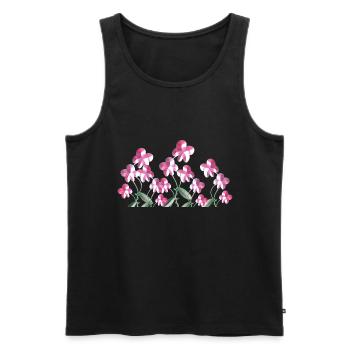 pinke blumen pflanzen blume - Männer Premium Bio Tank Top - Schwarz - Vorne - AI Model Male 178 light (178cm)
