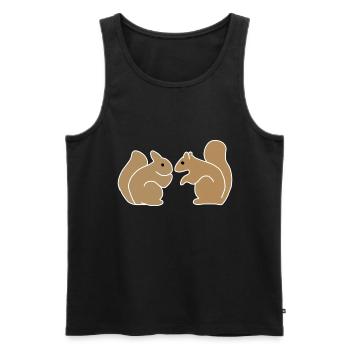 Two Squirrel Animals Symbol Animal - Men's Premium Organic Tank Top - black - Front - Michal (187cm)