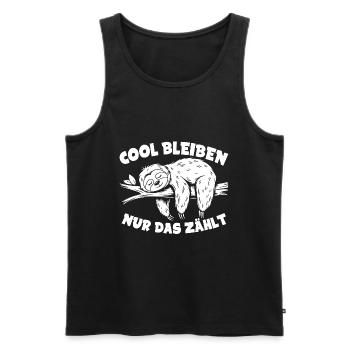 Süßes schläfriges Faultier immer mit der Ruhe - Männer Premium Bio Tank Top - Schwarz - Vorne - AI Model Male 178 light (178cm)