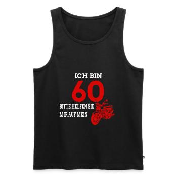 60. Geburtstag Motorrad fahren - Männer Premium Bio Tank Top - Schwarz - Vorne - Michal (187cm)