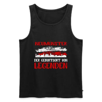 Neumünster Der Geburtsort Von Legenden - Männer Premium Bio Tank Top - Schwarz - Vorne - AI Model Male 178 light (178cm)