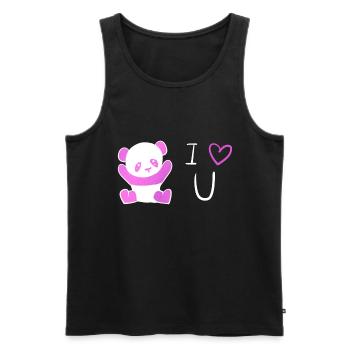 pinker panda ich liebe dich - Männer Premium Bio Tank Top - Schwarz - Vorne - AI Model Male 178 light (178cm)