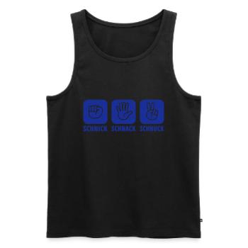 Schere Stein Papier | Farbe änderbar - Männer Premium Bio Tank Top - Schwarz - Vorne - Michal (187cm)