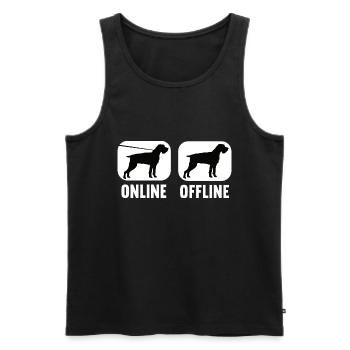 Online Offline Deutsch Drahthaar Jagdhund - Männer Premium Bio Tank Top - Schwarz - Vorne - AI Model Male 178 light (178cm)