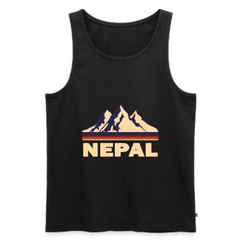 népal montagnes asie cadeau - Débardeur bio Premium Homme - noir - Devant - Michal (187cm)