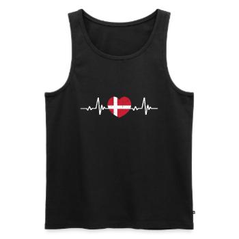 Danmark Football Denmark heart Danish flag - Men's Premium Organic Tank Top - black - Front - AI Model Male 178 light (178cm)