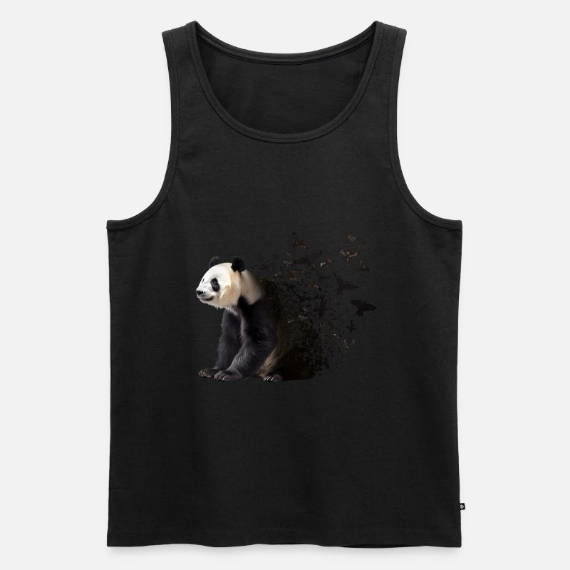 Panda - Männer Premium Bio Tank Top - Schwarz