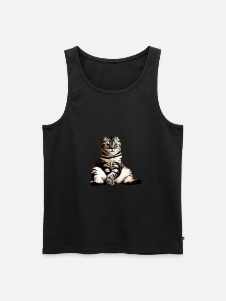 Chats, chat assis, chat - Débardeur bio Premium Homme - noir