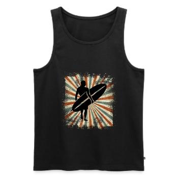Surfing - Men's Premium Organic Tank Top - black - Front - Michal (187cm)