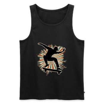 Skateboard Freestyle - Débardeur bio Premium Homme - noir - Devant - AI Model Male 178 light (178cm)