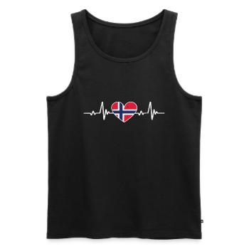 Norvège Coeur Drapeau Norvégien Rétro - Débardeur bio Premium Homme - noir - Devant - Michal (187cm)
