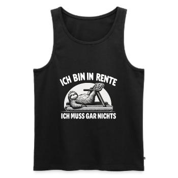 Rentner Geschenk Ruhestand Lustig Sport - Männer Premium Bio Tank Top - Schwarz - Vorne - Michal (187cm)