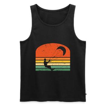Kitesurfing - Männer Premium Bio Tank Top - Schwarz - Vorne - AI Model Male 178 light (178cm)
