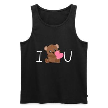 I love you bear heart Valentine's Day - Men's Premium Organic Tank Top - black - Front - Michal (187cm)
