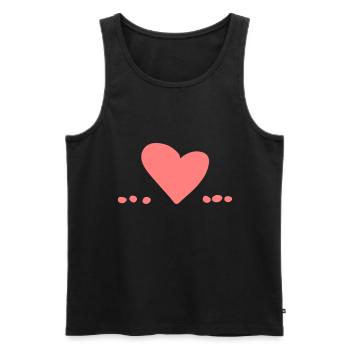 Heart Love Symbol Point Dots Pink - Men's Premium Organic Tank Top - black - Front - Michal (187cm)