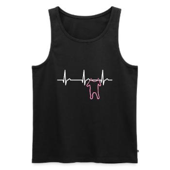 Courbe cardiaque ECG Baby Girl - Pulse Pregnancy - Débardeur bio Premium Homme - noir - Devant - AI Model Male 178 light (178cm)