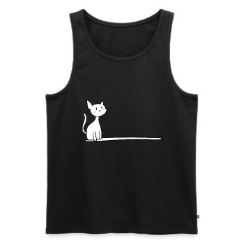 Katze strich süß linie - Männer Premium Bio Tank Top - Schwarz - Vorne - Michal (187cm)
