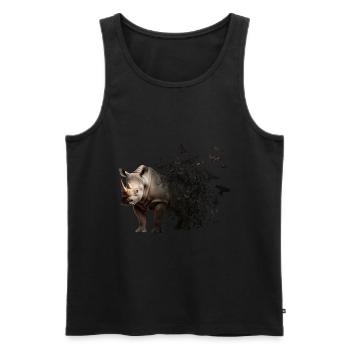 Nashorn - Männer Premium Bio Tank Top - Schwarz - Vorne - Michal (187cm)