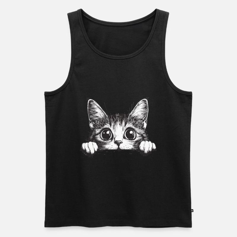 Katze - Männer Premium Bio Tank Top - Schwarz