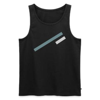 Stripe Minimal Design - Men's Premium Organic Tank Top - black - Front - Michal (187cm)