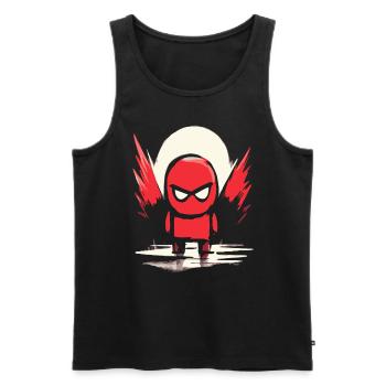 Soleil rouge japonais: enfant super-héros rouge - Débardeur bio Premium Homme - noir - Devant - AI Model Male 178 light (178cm)