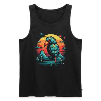 Ein seltsamer Vogel auf einer Insel - Männer Premium Bio Tank Top - Schwarz - Vorne - AI Model Male 178 light (178cm)