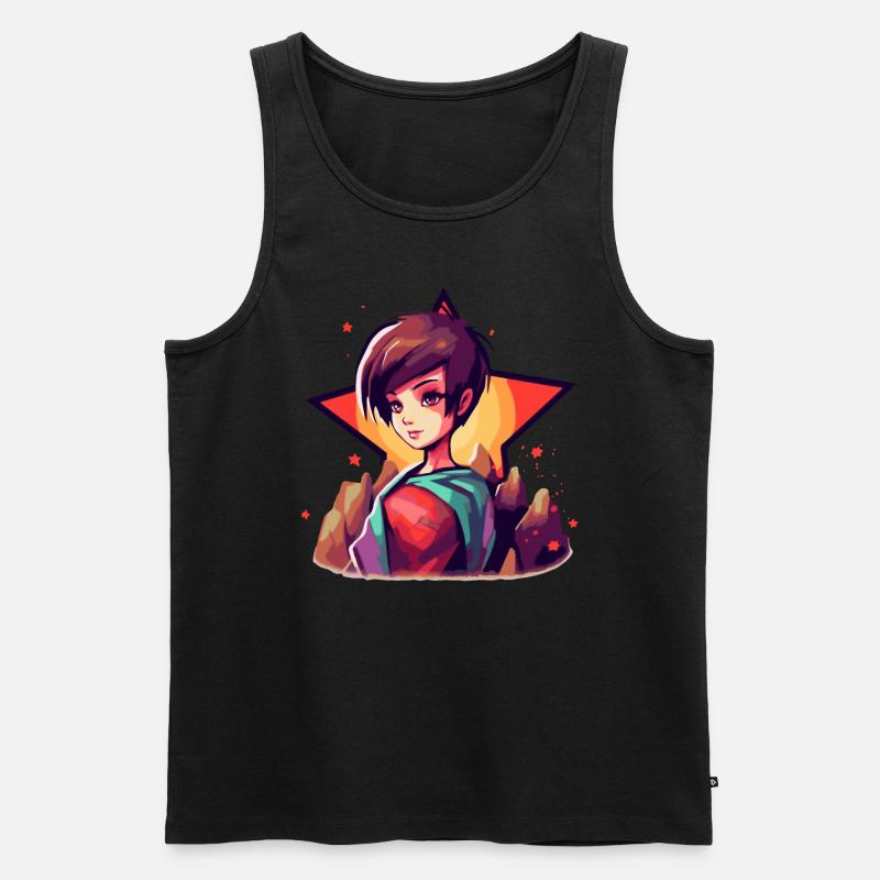 Das Anime-Mädchen ist der Star. - Männer Premium Bio Tank Top - Schwarz