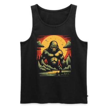 Brutal gorilla in the mountains - Men's Premium Organic Tank Top - black - Front - Michal (187cm)