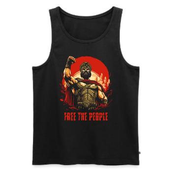 Libérez le peuple et luttez pour la liberté - Débardeur bio Premium Homme - noir - Devant - AI Model Male 178 light (178cm)