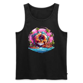 Monster Insel Donut - Männer Premium Bio Tank Top - Schwarz - Vorne - AI Model Male 178 light (178cm)