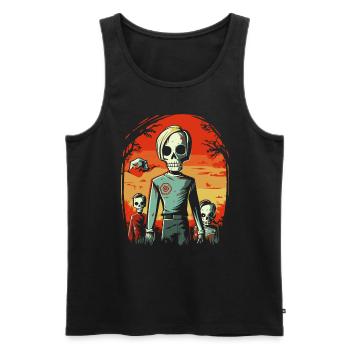 Dessin animé Anime Manga Zombie Goule Amis - Débardeur bio Premium Homme - noir - Devant - AI Model Male 178 light (178cm)