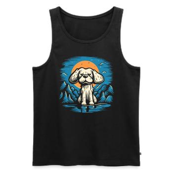 Little sad dog - Men's Premium Organic Tank Top - black - Front - AI Model Male 178 light (178cm)