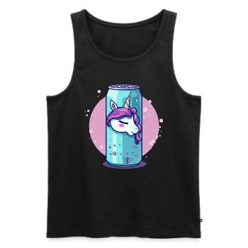 sprudeliger Einhorn Saft aus der Dose - Männer Premium Bio Tank Top - Schwarz - Vorne - AI Model Male 178 light (178cm)