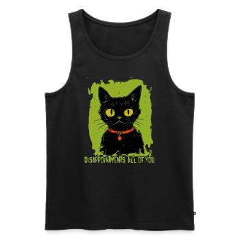 Disappointments, all of you, the judging cat - Men's Premium Organic Tank Top - black - Front - AI Model Male 178 light (178cm)