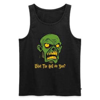 Qu’est-ce que tu es ? Un zombie fou - Débardeur bio Premium Homme - noir - Devant - Michal (187cm)