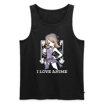 I love anime and manga - Men's Premium Organic Tank Top - black - Front - Michal (187cm)