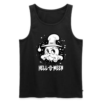 Hallo Halloween Geist - Männer Premium Bio Tank Top - Schwarz - Vorne - AI Model Male 178 light (178cm)