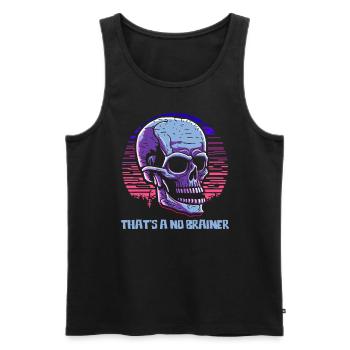 no brainstorming necessary, colorful, funny skull - Men's Premium Organic Tank Top - black - Front - AI Model Male 178 light (178cm)
