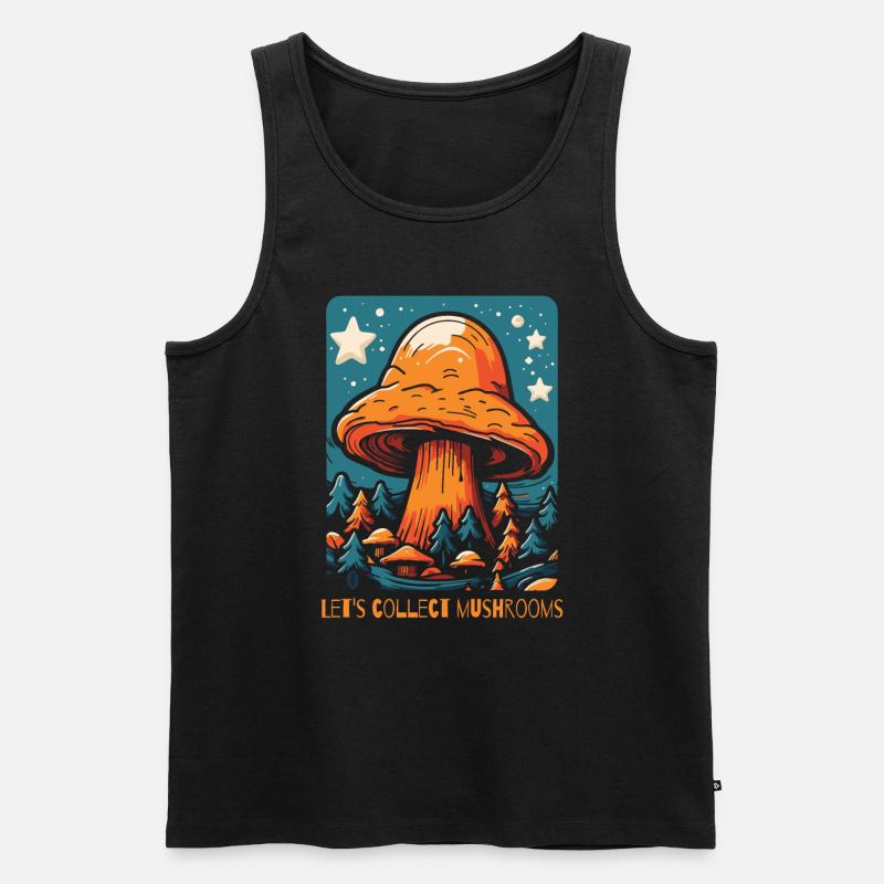 Lass uns Pilze sammeln - Männer Premium Bio Tank Top - Schwarz