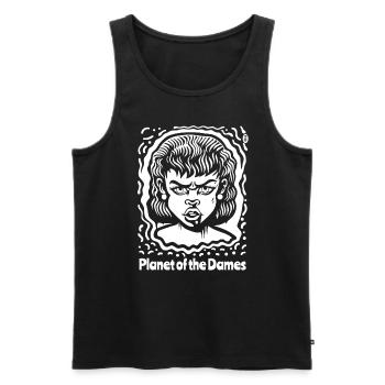Ladies' Planet: Sci-Fi Fury - Men's Premium Organic Tank Top - black - Front - AI Model Male 178 light (178cm)