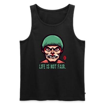 Ein alter Cartoon Opa: Das Leben ist nicht fair - Männer Premium Bio Tank Top - Schwarz - Vorne - AI Model Male 178 light (178cm)