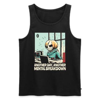 Another nervous breakdown in the office - Men's Premium Organic Tank Top - black - Front - AI Model Male 178 light (178cm)