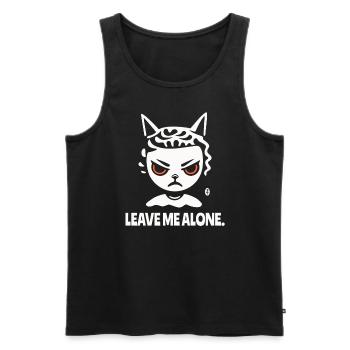 Laisse-moi tranquille, une fille de chat de dessin animé - Débardeur bio Premium Homme - noir - Devant - AI Model Male 178 light (178cm)