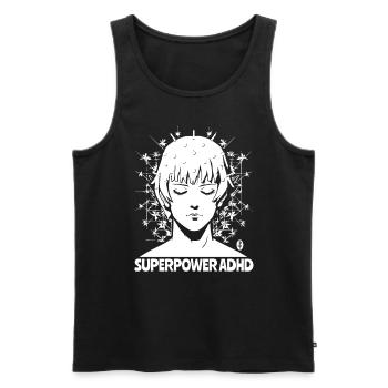 ADHS ist meine Superkraft - Männer Premium Bio Tank Top - Schwarz - Vorne - Michal (187cm)
