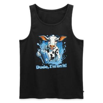 Buddy, I'm in - a party cow - Men's Premium Organic Tank Top - black - Front - AI Model Male 178 light (178cm)