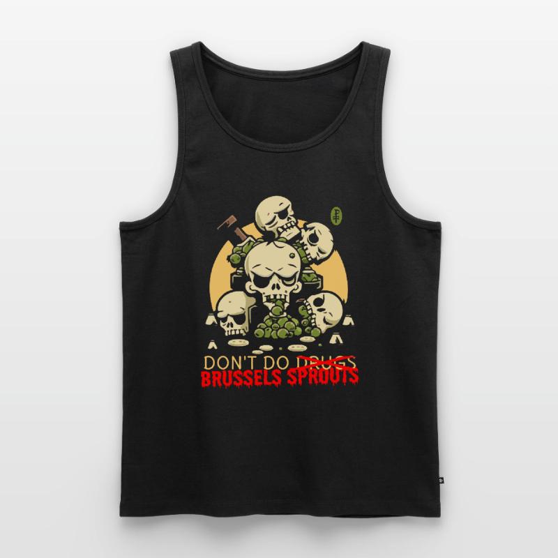 Disgusting Vegetable Skulls: Avoid Brussels Sprouts Men's Premium Organic Tank Top