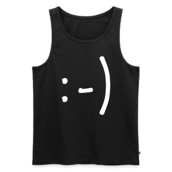 Just smile - Men's Premium Organic Tank Top - black - Front - Michal (187cm)