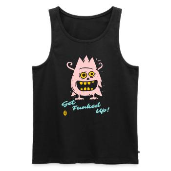 Get Funked Up : Monstre fou rose - Débardeur bio Premium Homme - noir - Devant - AI Model Male 178 light (178cm)